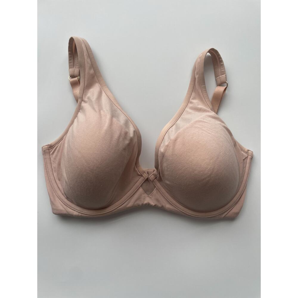Women's ThirdLove 24/7 Cotton Plunge Bra in Nude Color Size 36E
